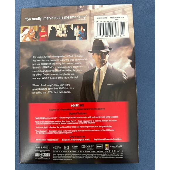 Mad Men Season 2 Complete DVD Set Pre-owned Excellent‎ Condition - Picture 2 of 4